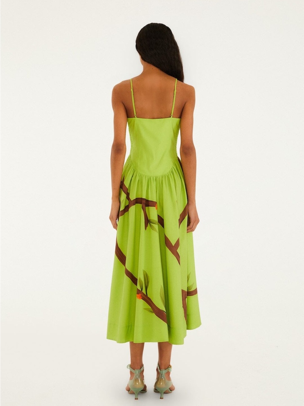 NWT FARM RIO Green Birds Smocked Maxi Dress - Picture 3 of 13
